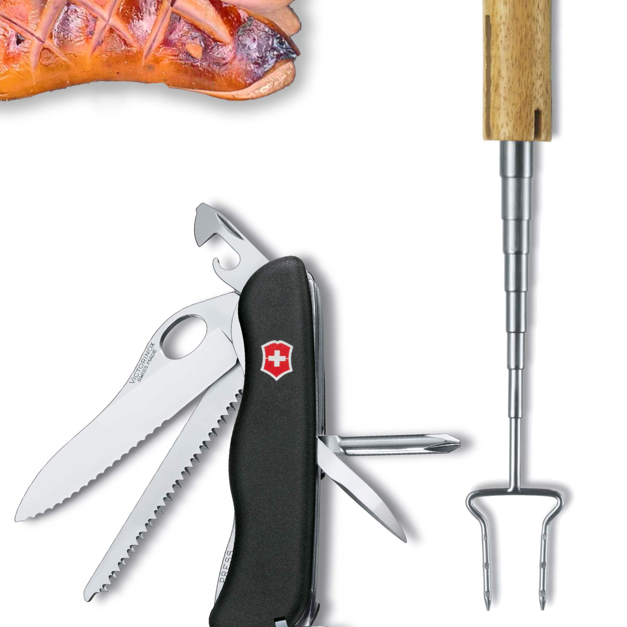 Wander-Set Victorinox Trailmaster schwarz mit Grillgabel