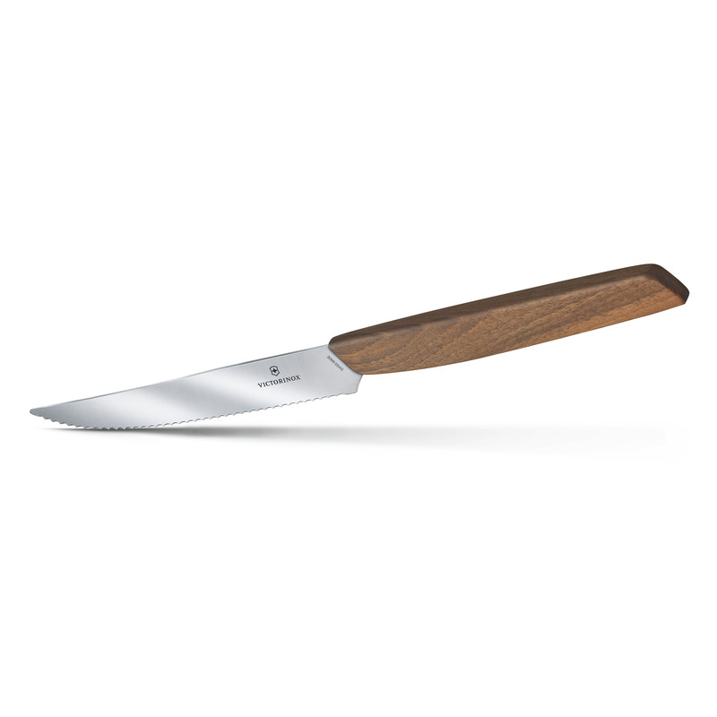 Victorinox Swiss Modern Wood Steakmesser-Set, Wellenschliff