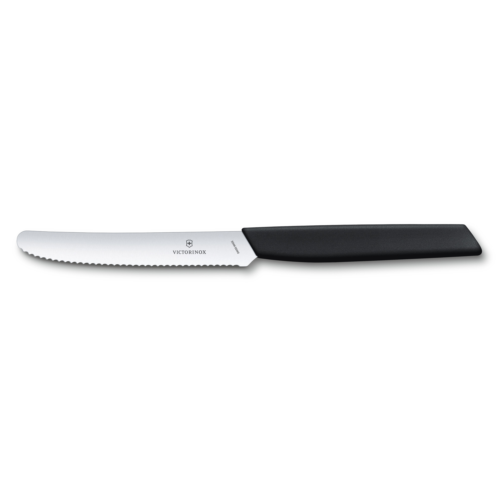 Victorinox Swiss Modern Tomaten- und Tafelmesser Wellenschliff 11cm, schwarz