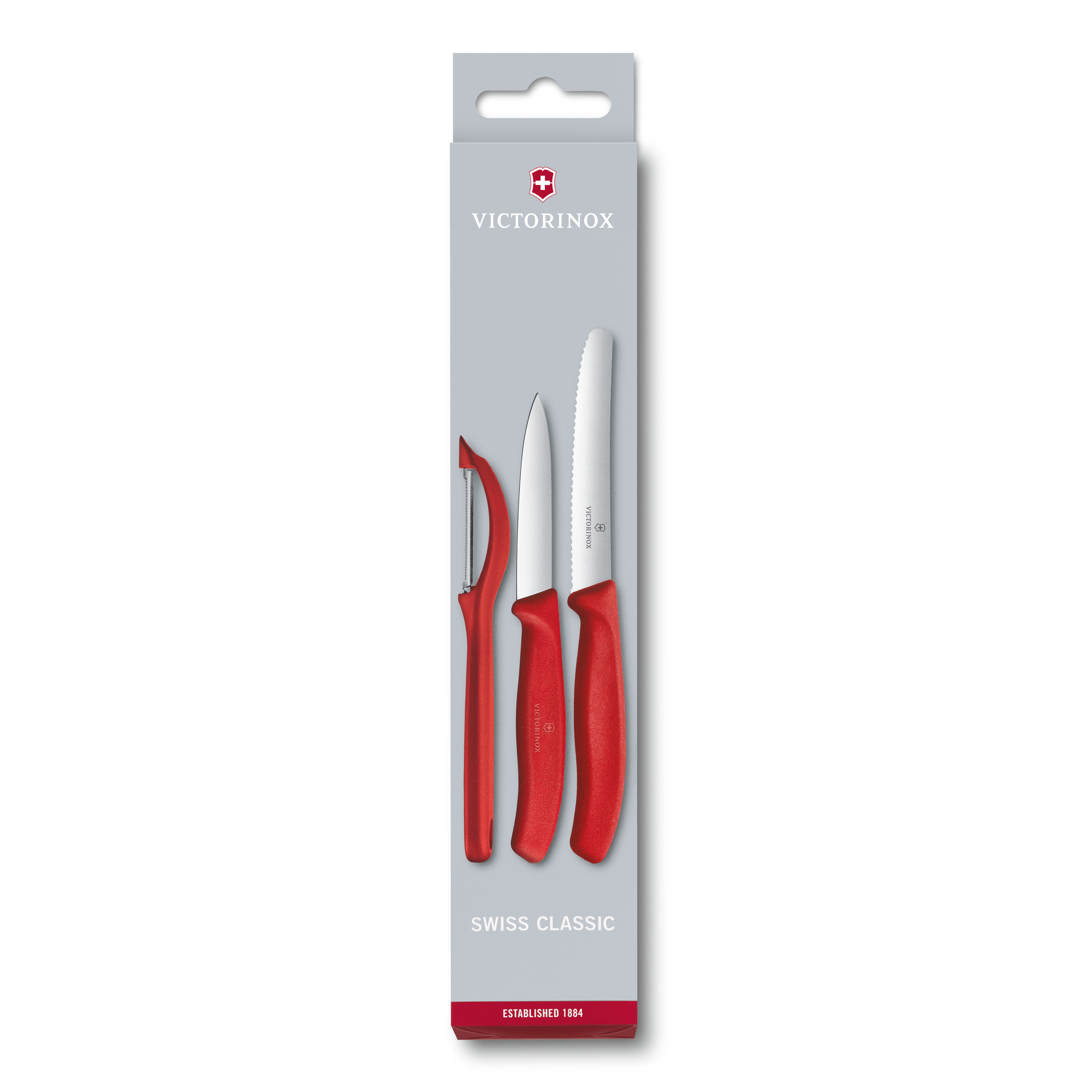 Victorinox Swiss Classic Gemüsemesser-Set mit Schäler, rot