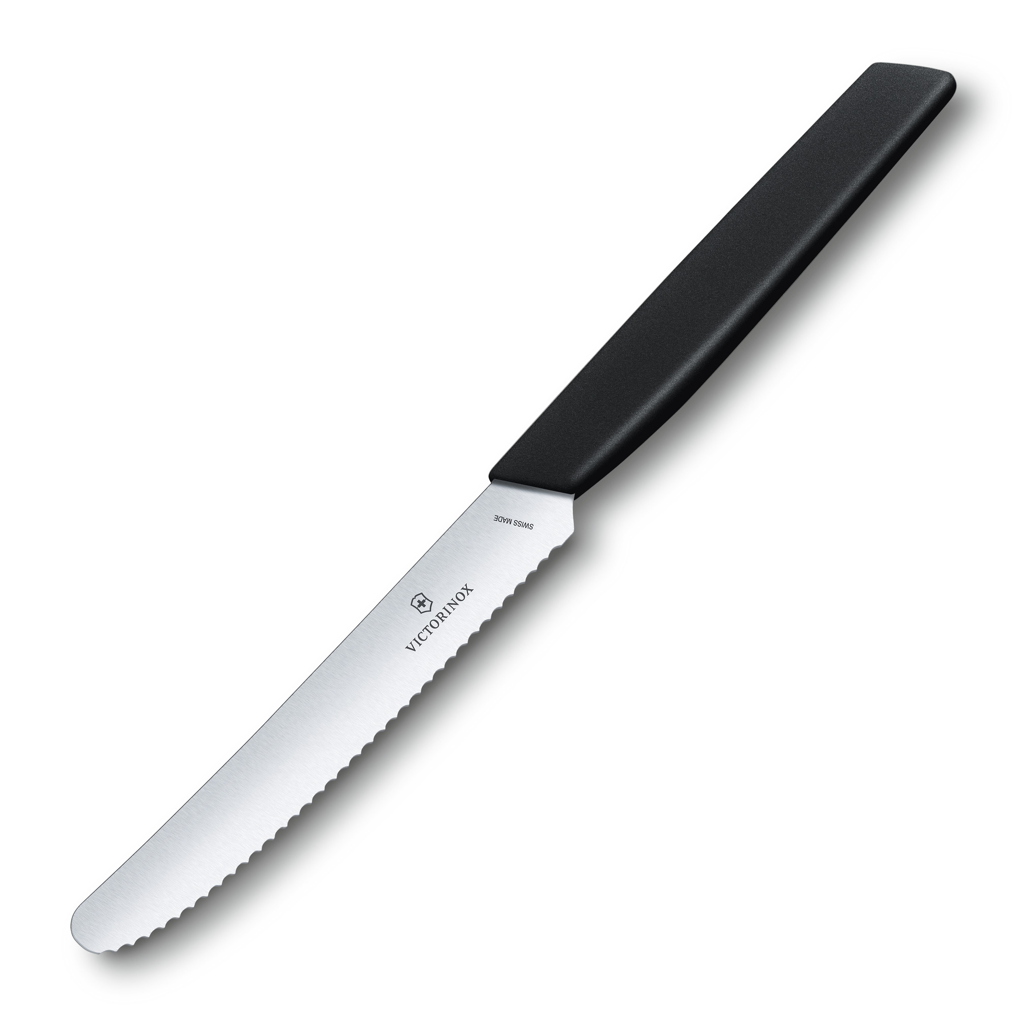 Victorinox Swiss Modern Tomaten- und Tafelmesser Wellenschliff 11cm, schwarz