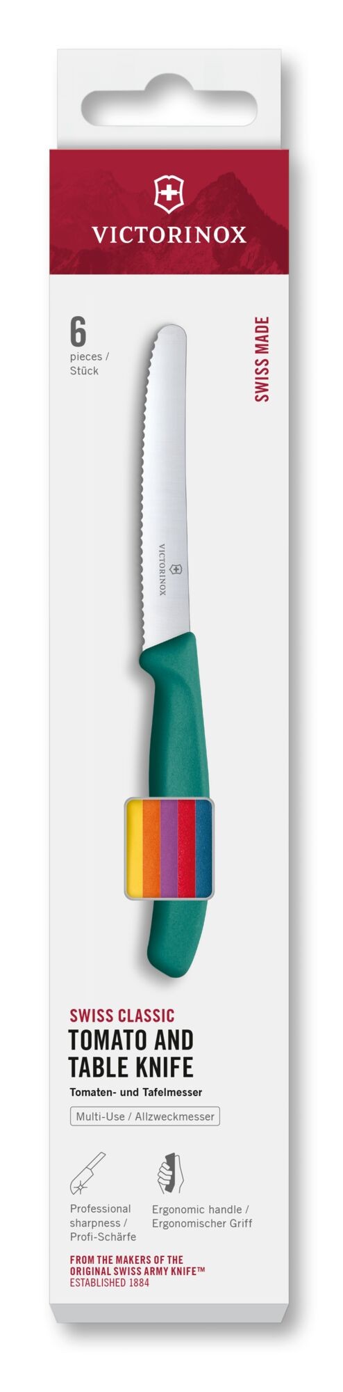 Victorinox Swiss Classic Tomaten- und Tafelmesser-Set, bunt