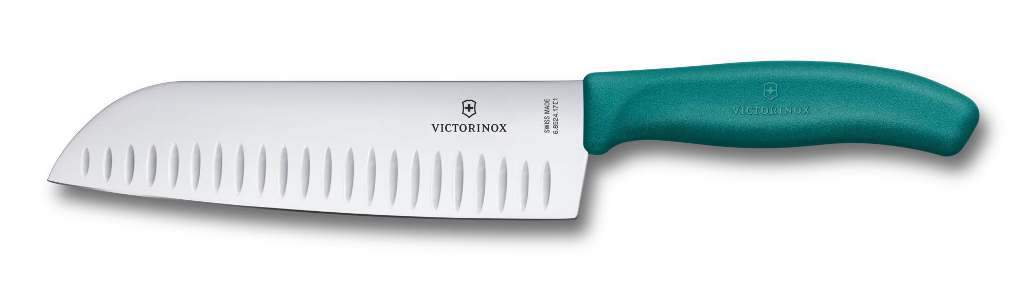 Victorinox Swiss Classic Santokumesser, Kullenschliff, türkis