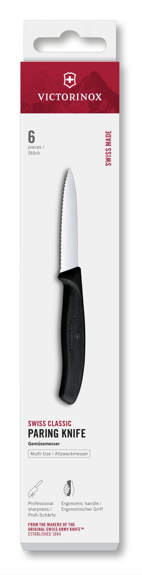 Victorinox Swiss Classic Gemüsemesser 8cm Wellenschliff, 6-teilig Victorinox Swiss Classic Gemüsemesser 8cm Wellenschliff, 6-teilig