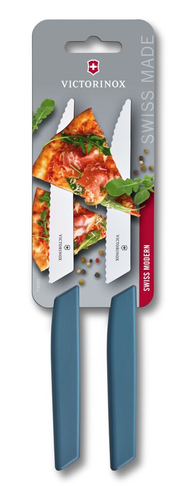 Victorinox Swiss Modern Steak- und Pizzamesser, 2-teilig blau