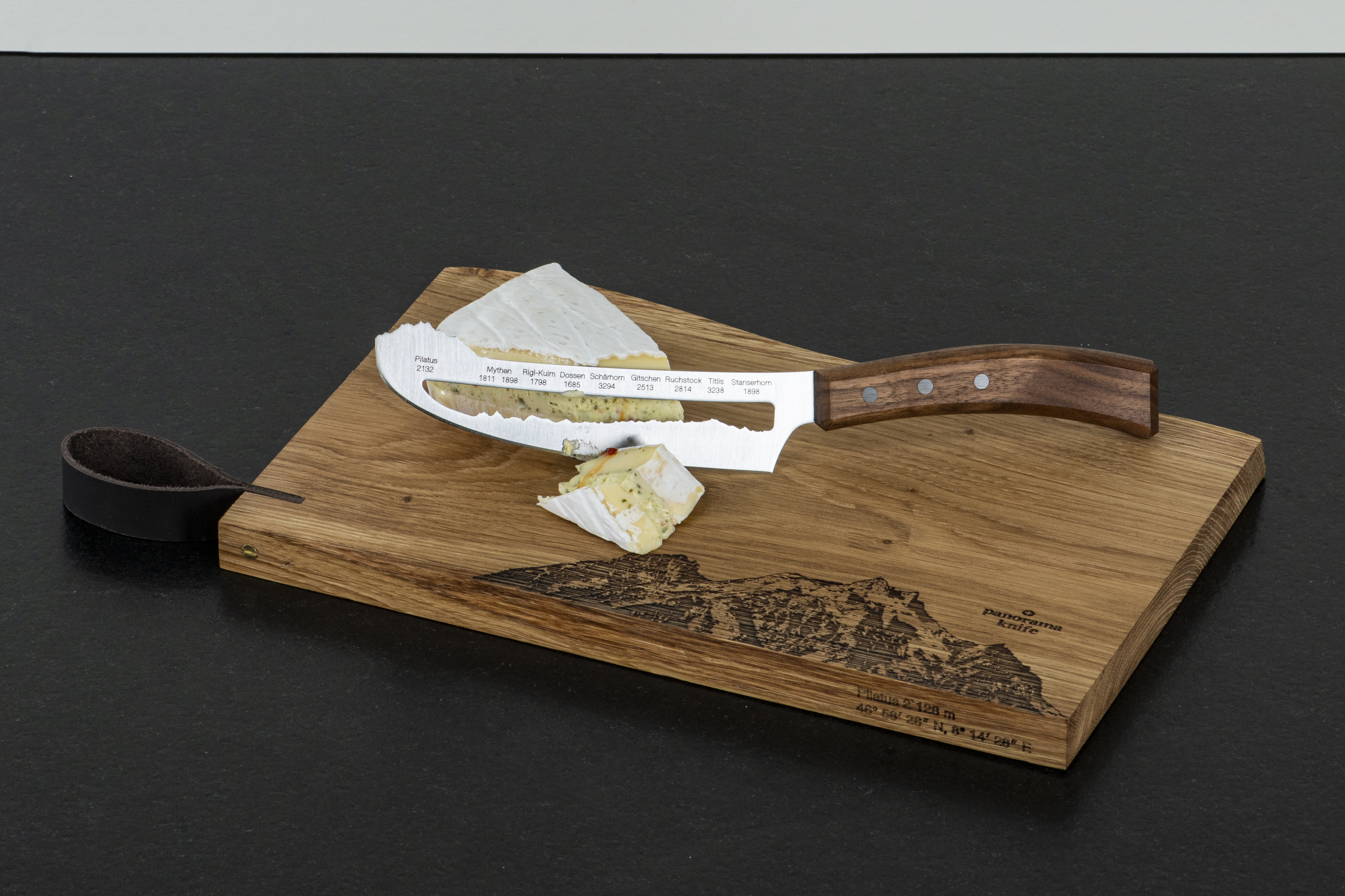 Panoramaknife Holz-Schneidebrett Rustikal, Pilatus