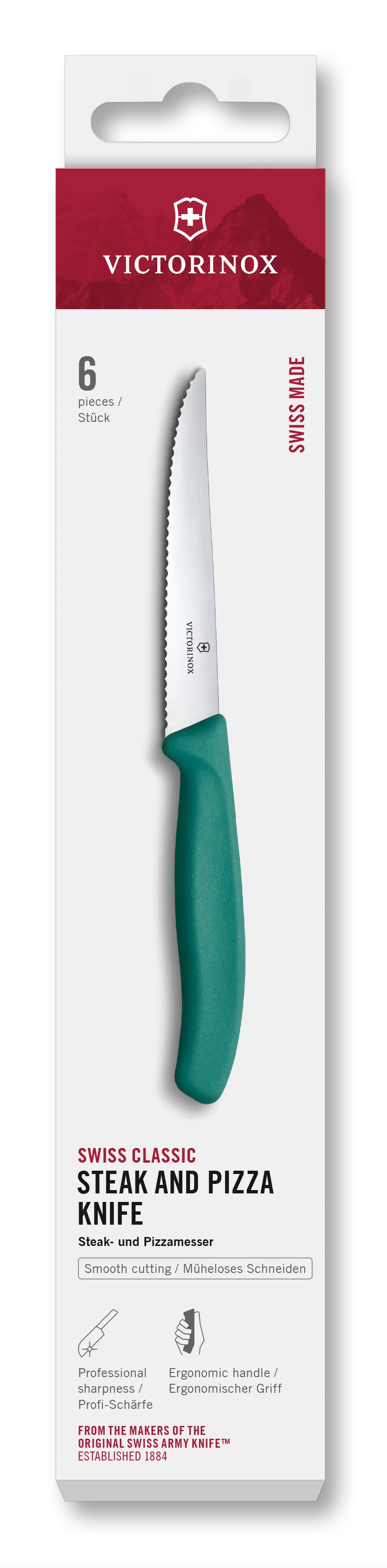 Victorinox Swiss Classic Steak- und Pizzamesser-Set türkis, 6-teilig