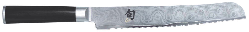 Kai Shun Brotmesser, schwarz, spezieller Wellenschliff