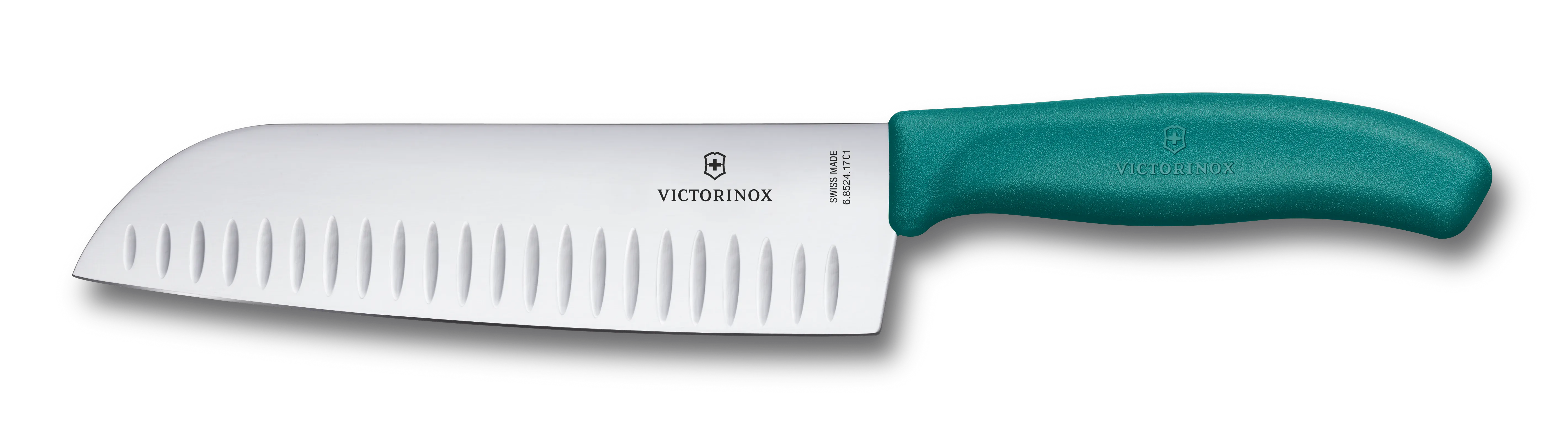 Victorinox Swiss Classic Santokumesser, Kullenschliff, türkis