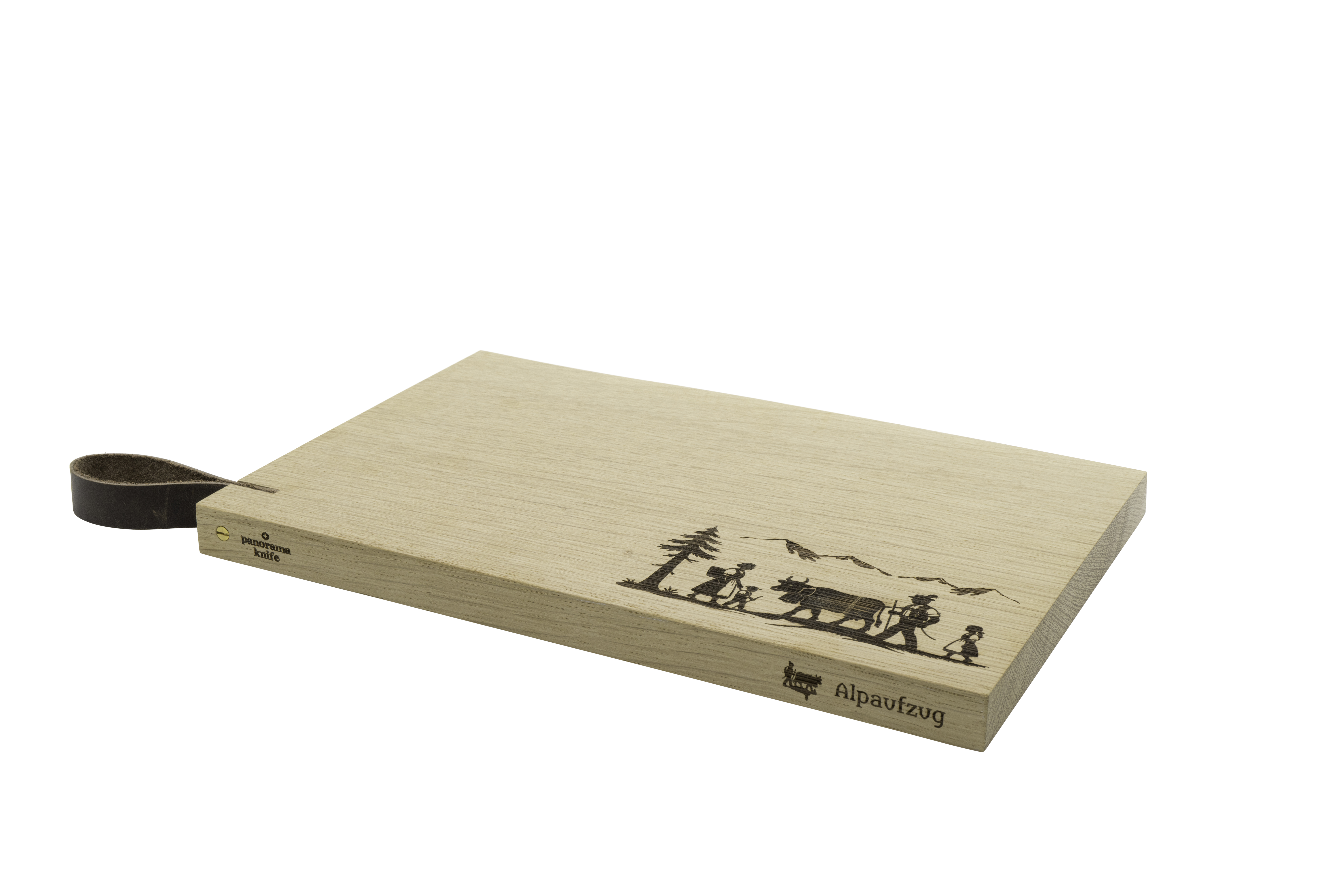 Panoramaknife Holz-Schneidebrett Rustikal, Sennenfamilie