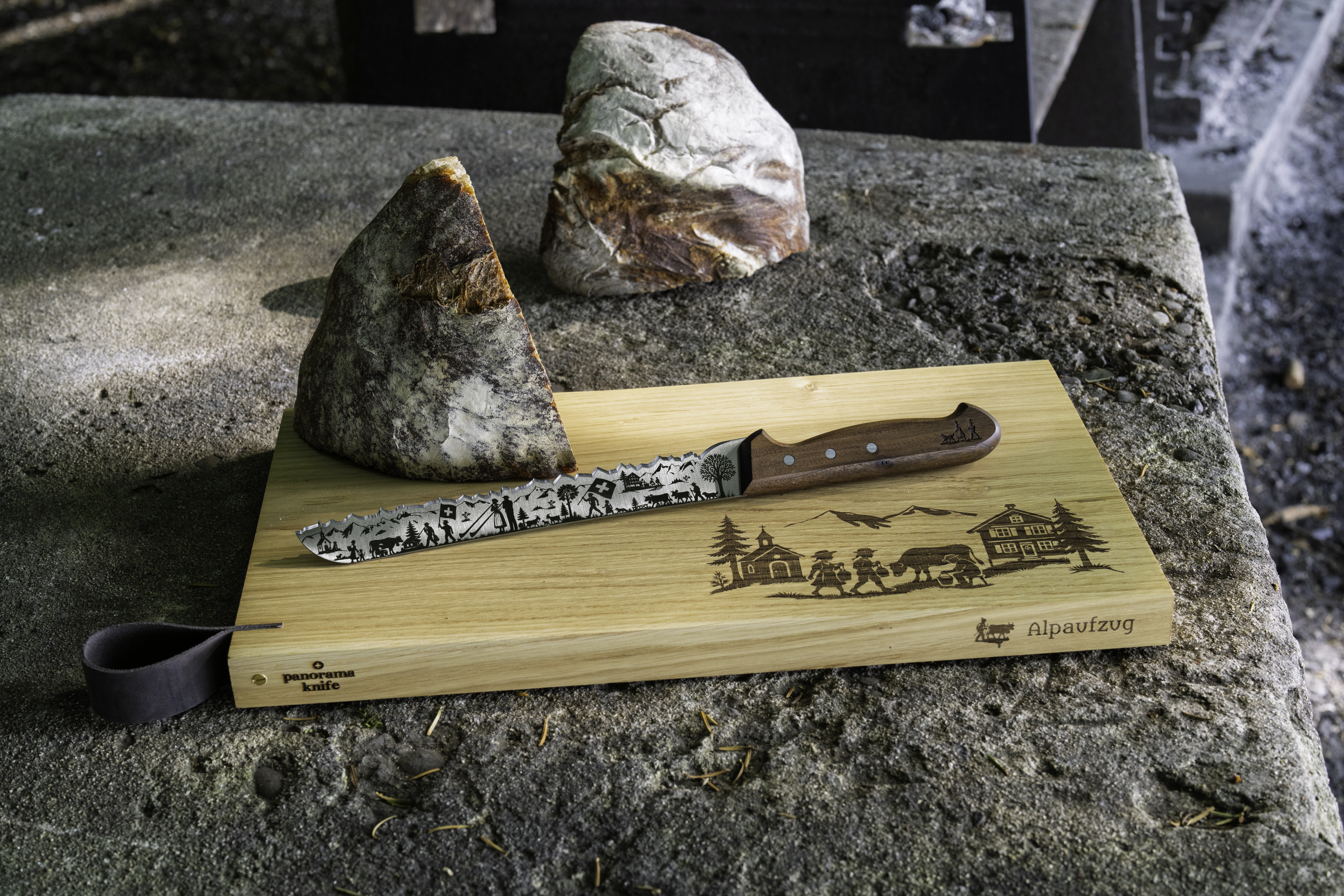 Panoramaknife Brotmesser, Alpaufzug