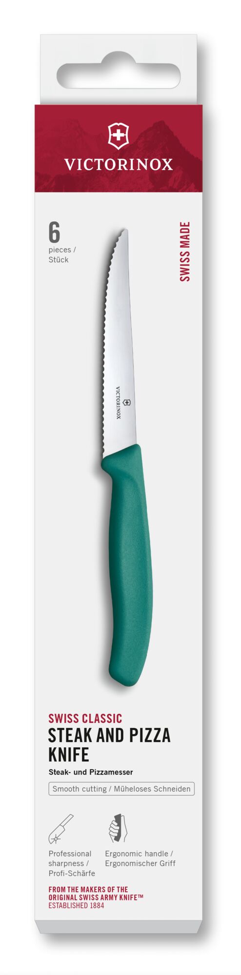 Victorinox Swiss Classic Steak- und Pizzamesser-Set türkis, 6-teilig