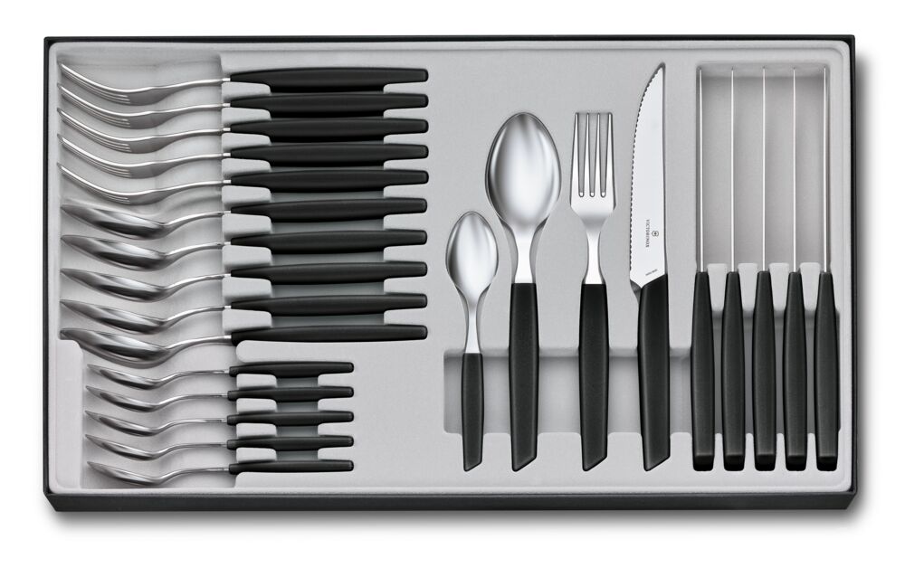 Victorinox Swiss Modern Tafelbesteck 24-teilig, schwarz