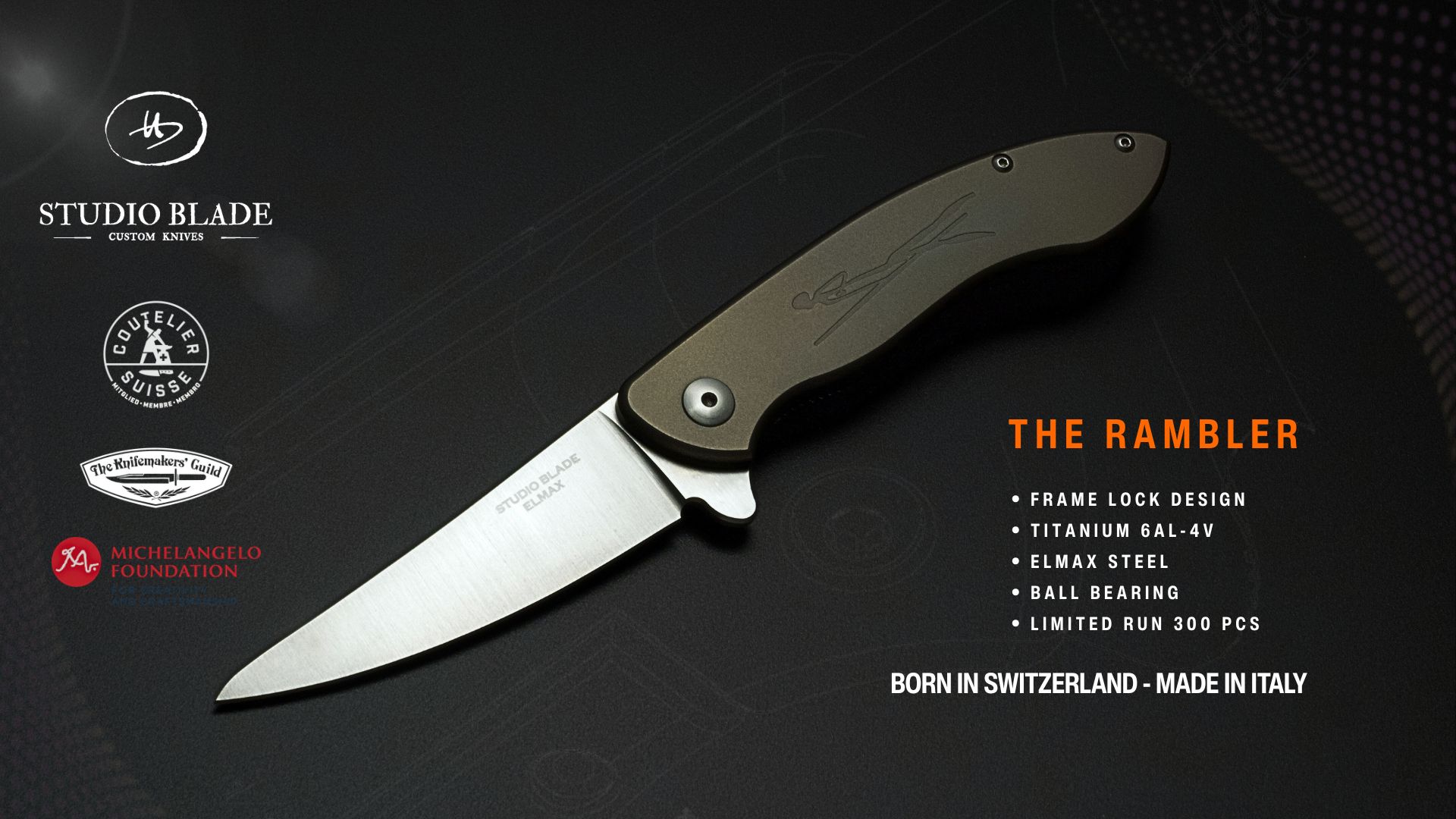 Studio Blade The Rambler Frame Lock Folder, Nummer 124